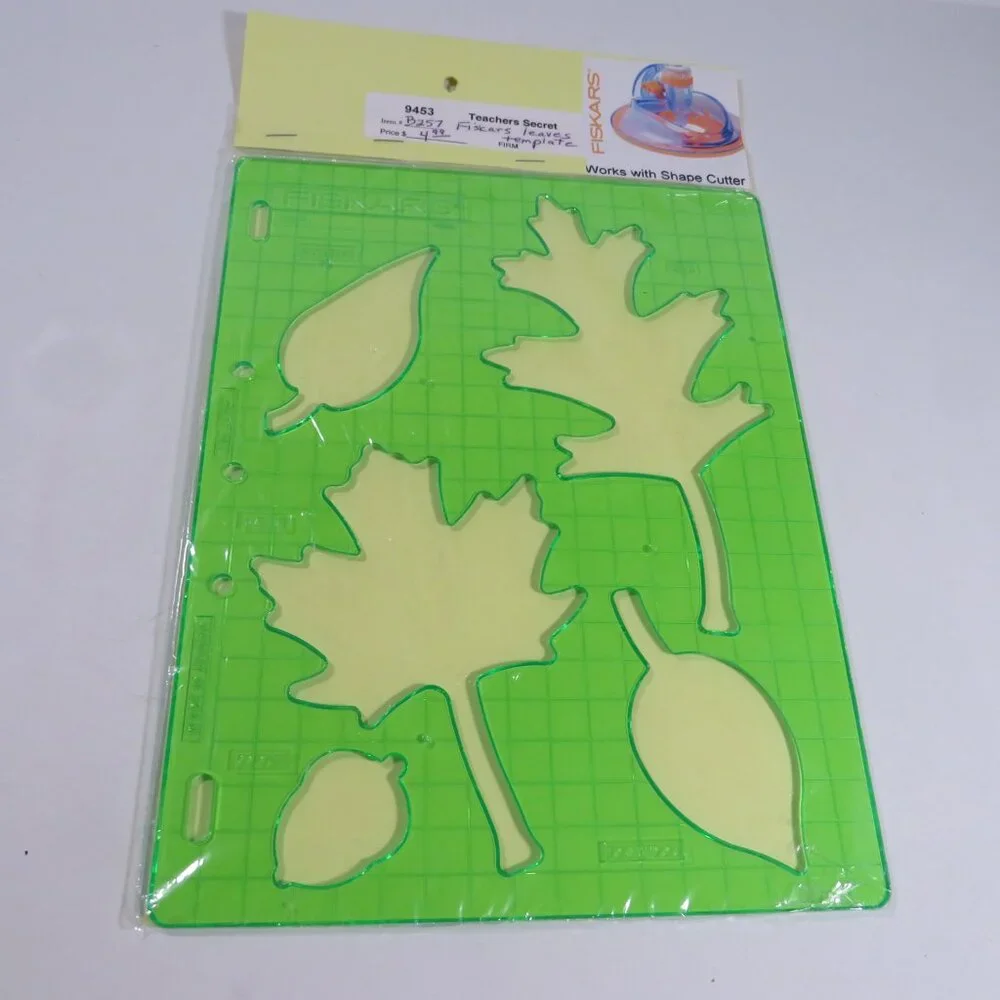 FISKARS “Shape Template” (4) Vacation, School, Coastal, Leaves